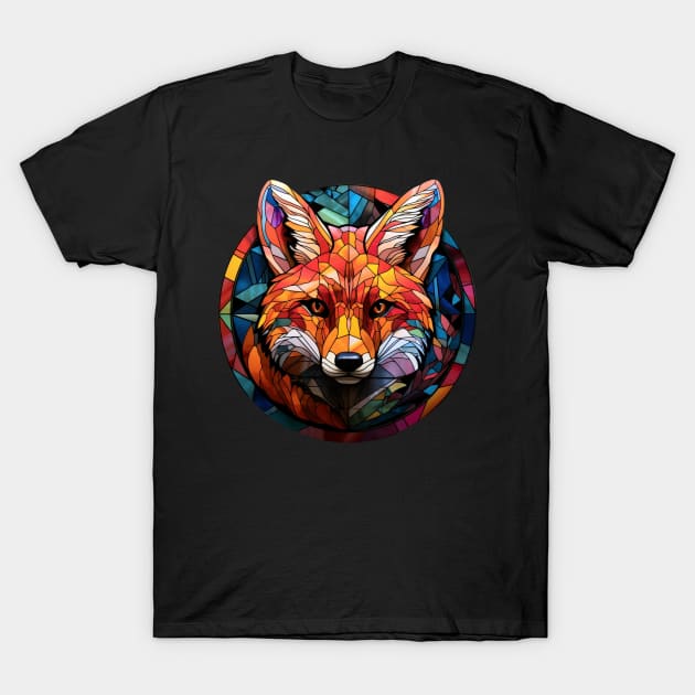 Geometric Stained Glass Fox T-Shirt by Arte of Wyrd Studio